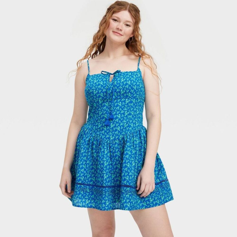 Roller Rabbit Blue Floral Strapless Sundress